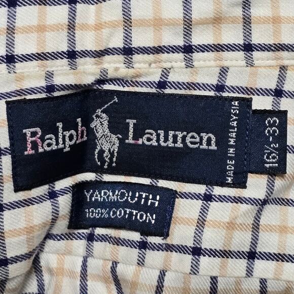 Ralph Lauren Yarmouth 100% Cotton Plaid Button-Up Shirt Size 16.5 - Picture 6 of 6